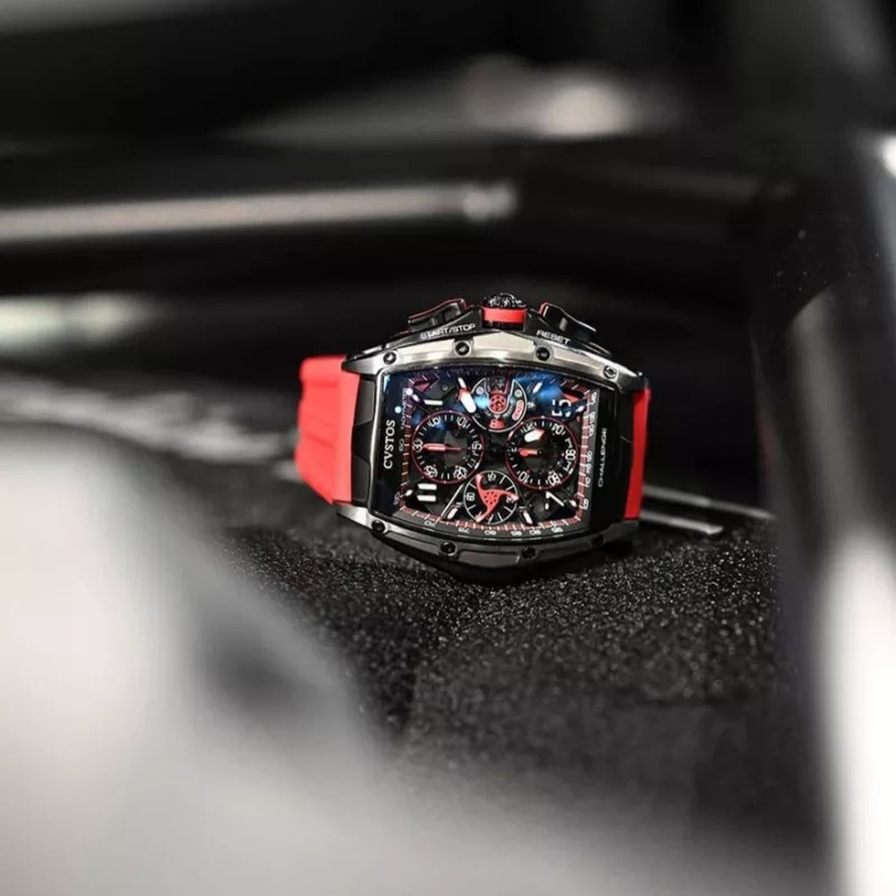 CVSTOS Chrono Grey Brancard Black Titanium Black & Red B00107.4172001 - 53.7 x 41 mm