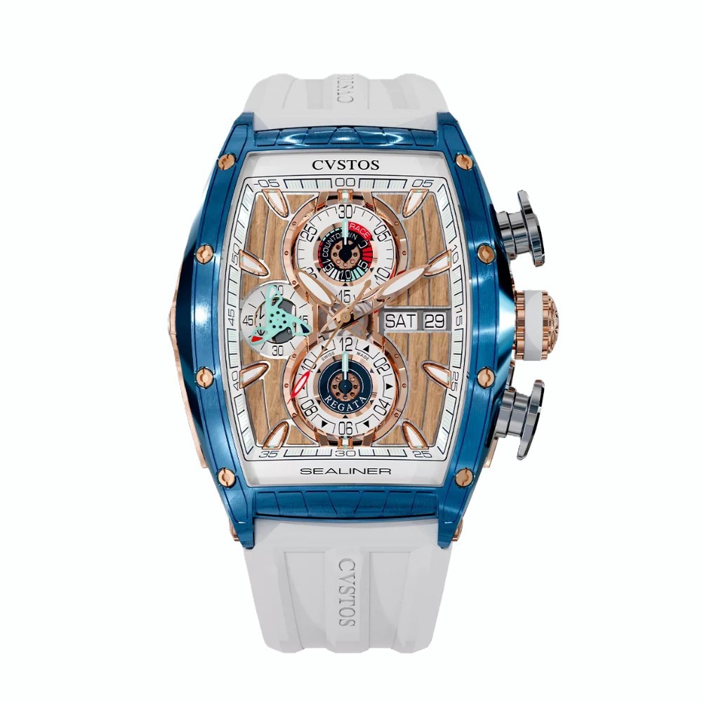 CVSTOS Sealiner Chronograph SkyBlue Steel 5N C01107.4105002 - 53.7 x 41 mm
