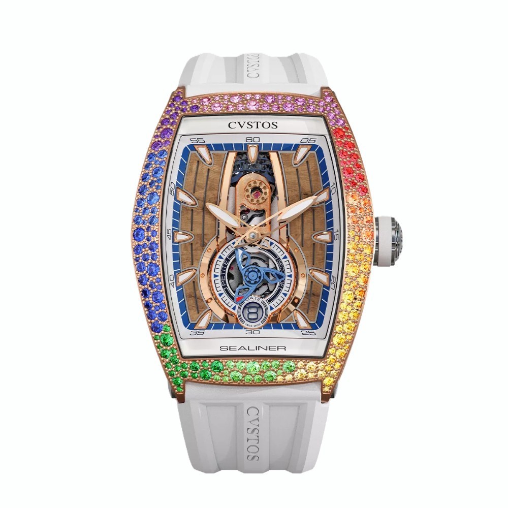 CVSTOS Sealiner PS Thirty6 5N Red Gold Rainbow Snow Setting C00103.3625003 - 47.2 x 36 mm
