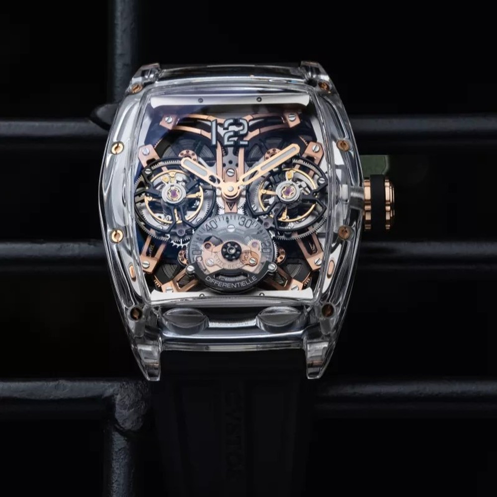 CVSTOS Double Tourbillon Sapphire Black & 5N COMP E00105.4185001 - 41mm
