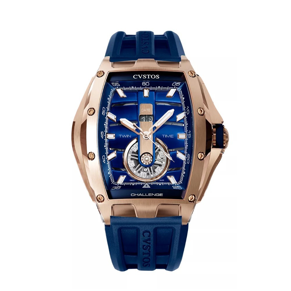 CVSTOS Twin-Time 5N Red Gold Blue Dial A01108.4123001 - 41mm