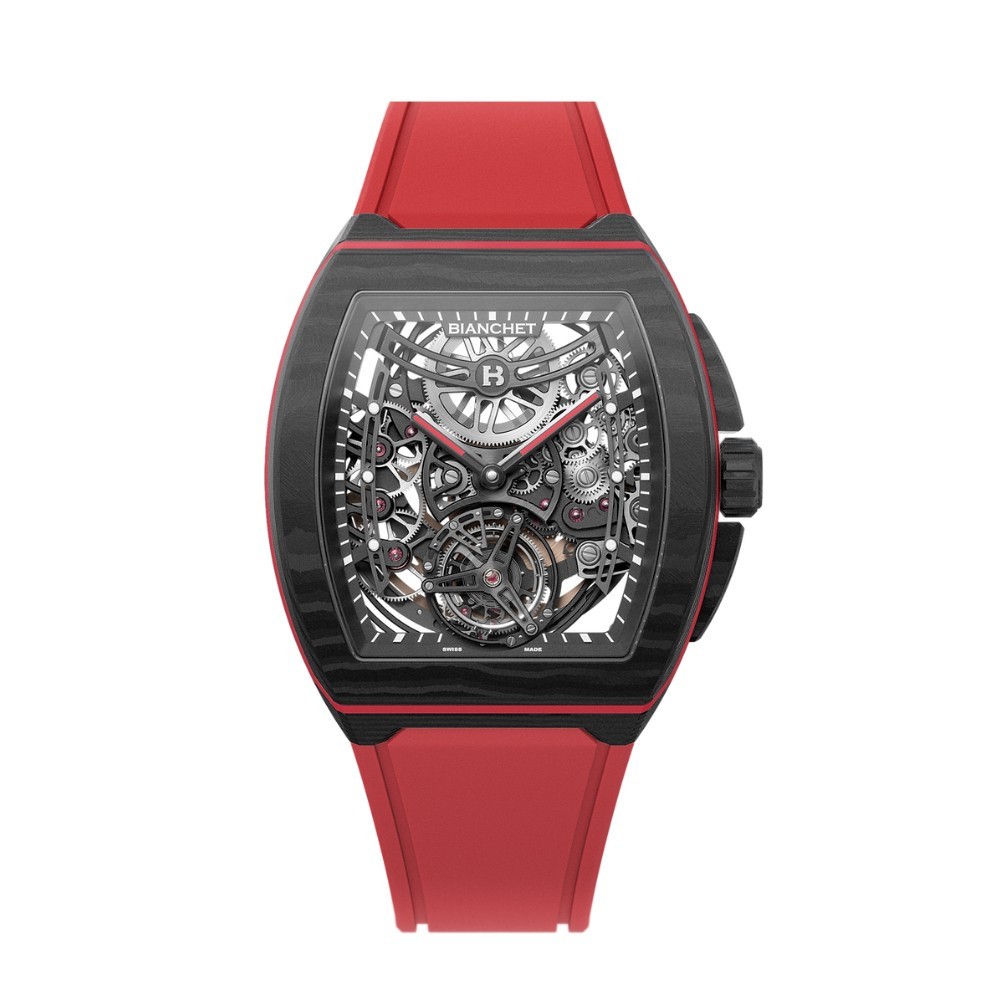 Bianchet B 1.618 Flying Tourbillon UltraFino Skeleton Carbon Red UFFTSKCBRD - 40 x 47.39mm