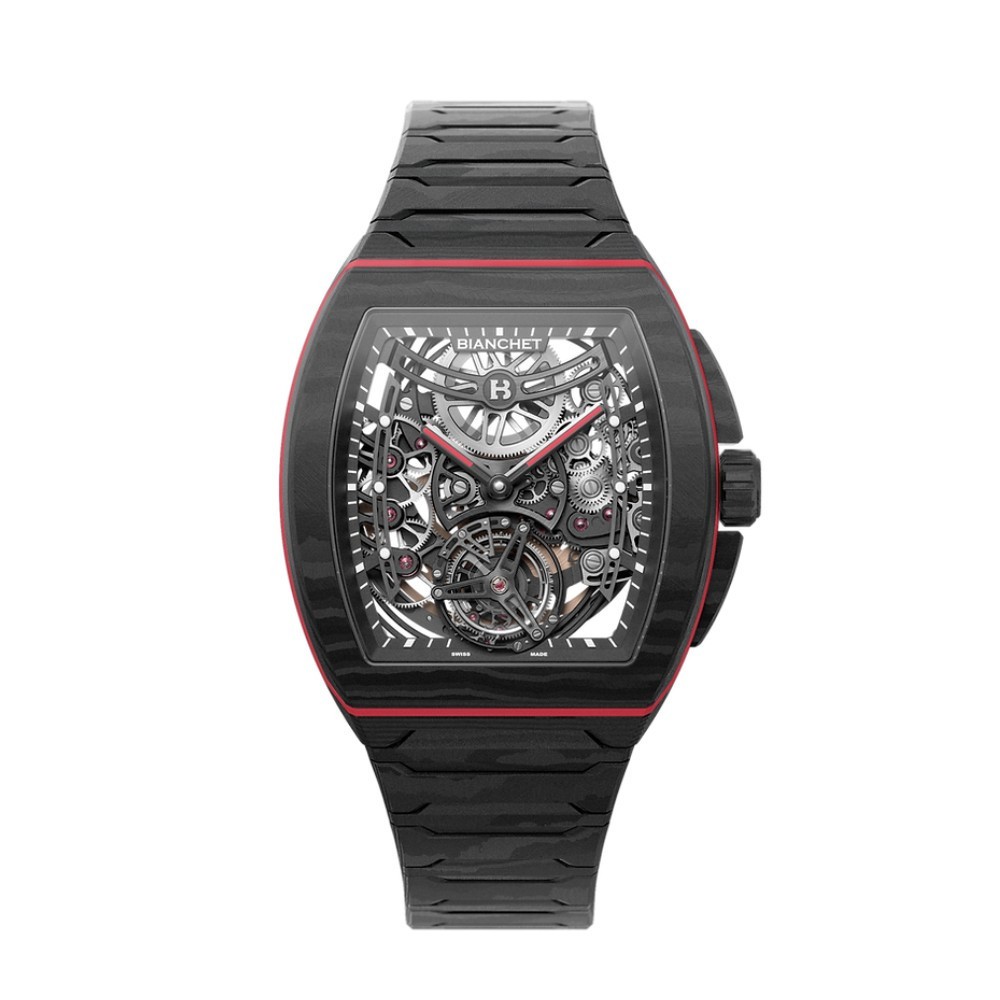 Bianchet B 1.618 Flying Tourbillon UltraFino Skeleton Carbon Red UFFTSKCBRD - 40 x 47.39mm
