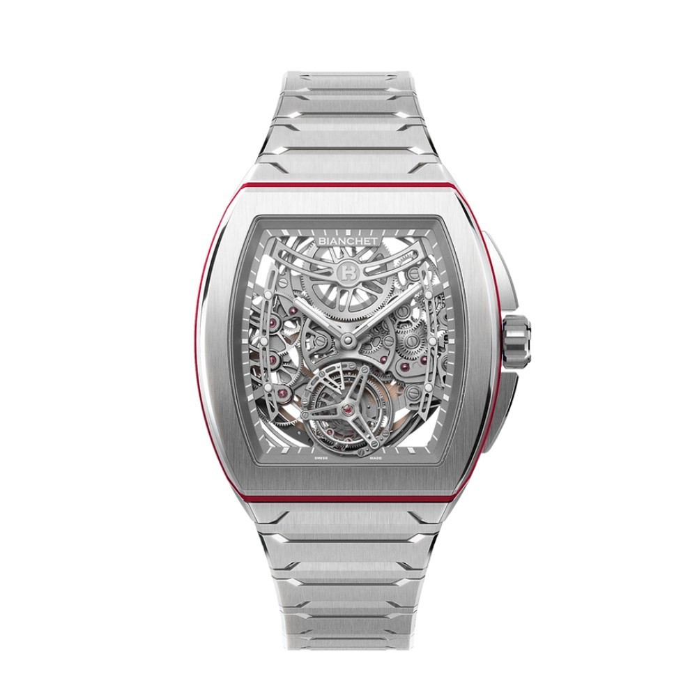 Bianchet B 1.618 Flying Tourbillon UltraFino Skeleton Titanium Red UFFTSKTNRD - 40 x 47.39mm