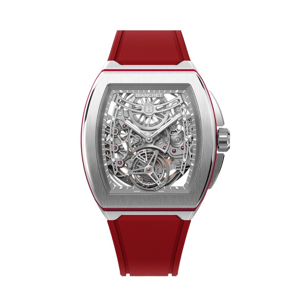 Bianchet B 1.618 Flying Tourbillon UltraFino Skeleton Titanium Red UFFTSKTNRD - 40 x 47.39mm