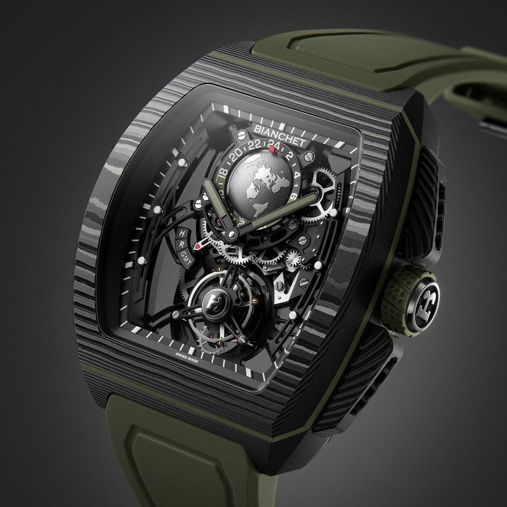 Bianchet B 1.618 Flying Tourbillon Sport GMT Carbon Fern Green CBFGFTSG4 - 43 x 51mm