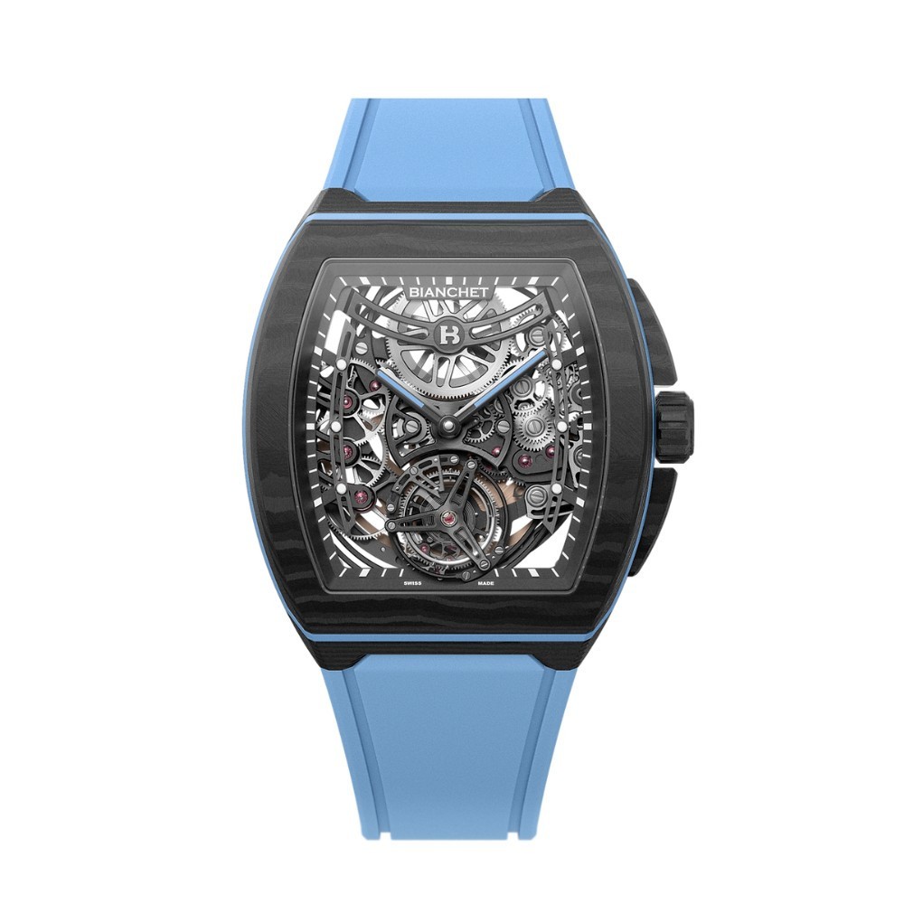 Bianchet B 1.618 Flying Tourbillon UltraFino Skeleton Carbon Sky Blue UFFTSKCBSB - 40 x 47.39mm