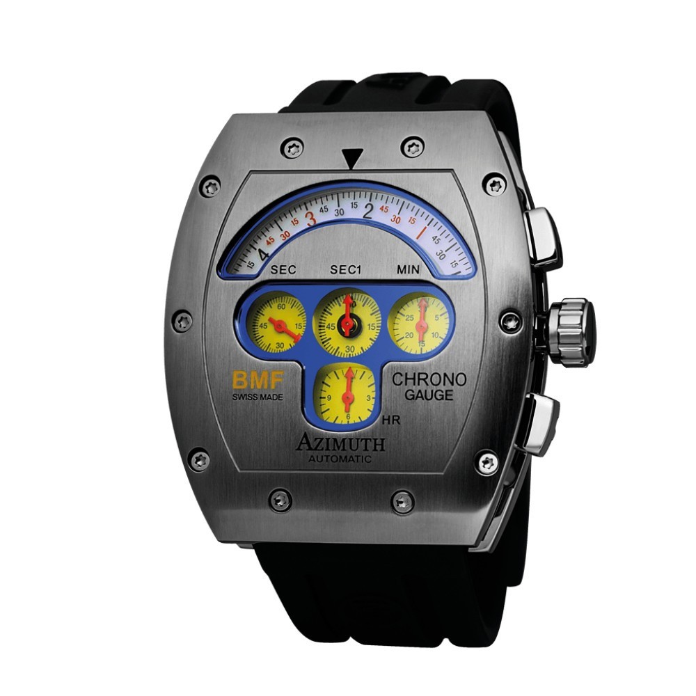 Azimuth Chrono-Gauge BMF Steel Yellow Dial - 43 x 50 mm