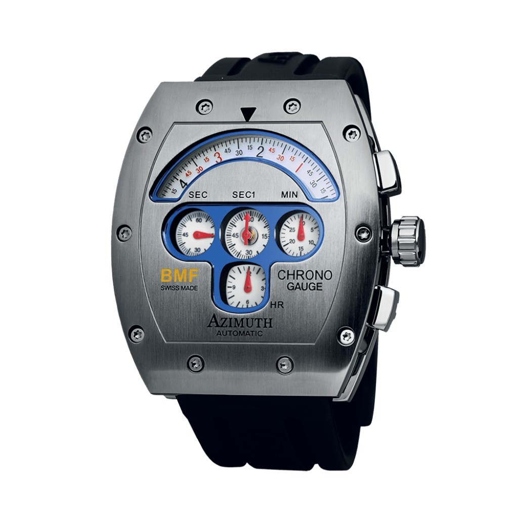 Azimuth Chrono-Gauge BMF Steel White Dial - 43 x 50 mm