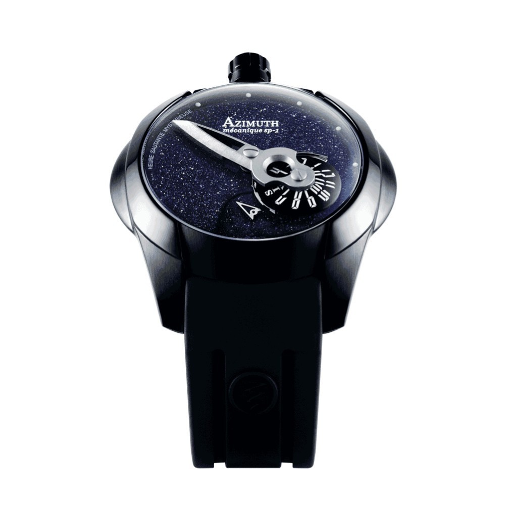 Azimuth Spaceship Aventurine Stone PVD Black - 45mm