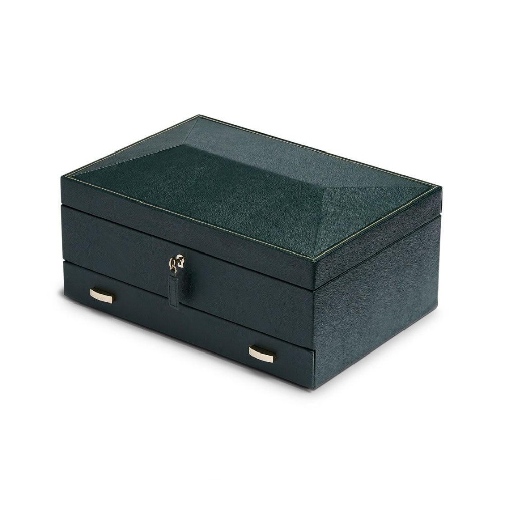 Wolf British Racing 10 Piece Watch Box with Storage Green 792841