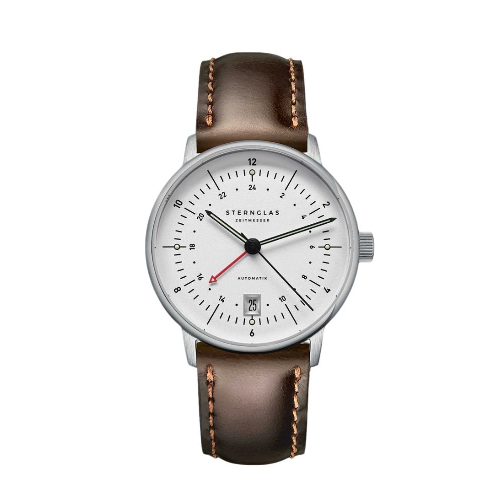 Sternglas Naos Pro GMT Automatik Silver S02-NG10-BR03 - 38mm