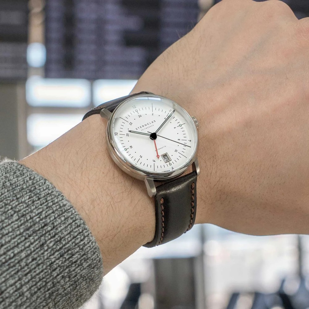 Sternglas Naos Pro GMT Automatik Silver S02-NG10-BR03 - 38mm