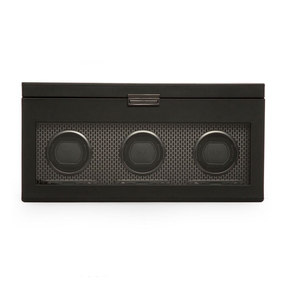 Wolf Axis Triple Watch Winder With Storage Powder Coat 469403