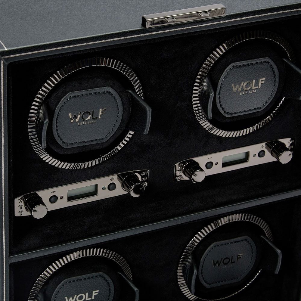 Wolf British Racing 4 Piece Watch Winder Black 793002