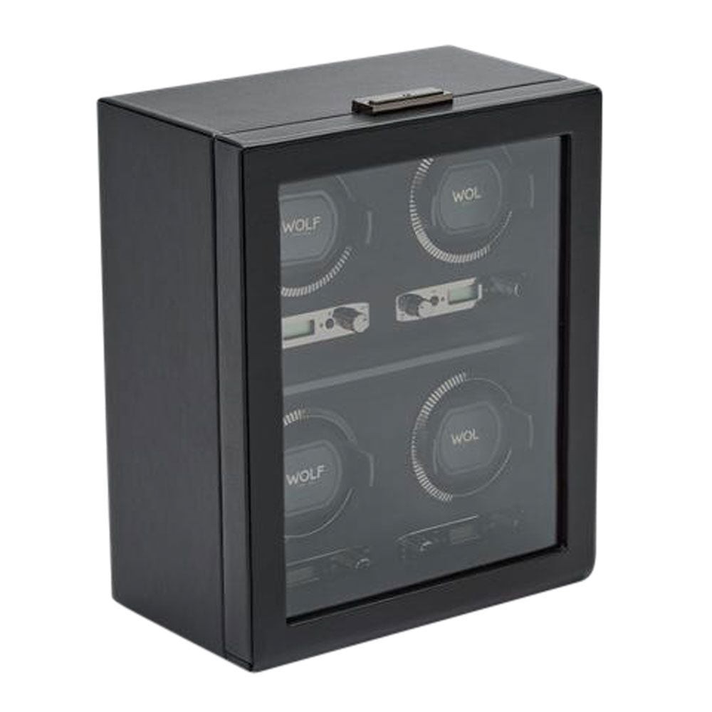Wolf British Racing 4 Piece Watch Winder Black 793002