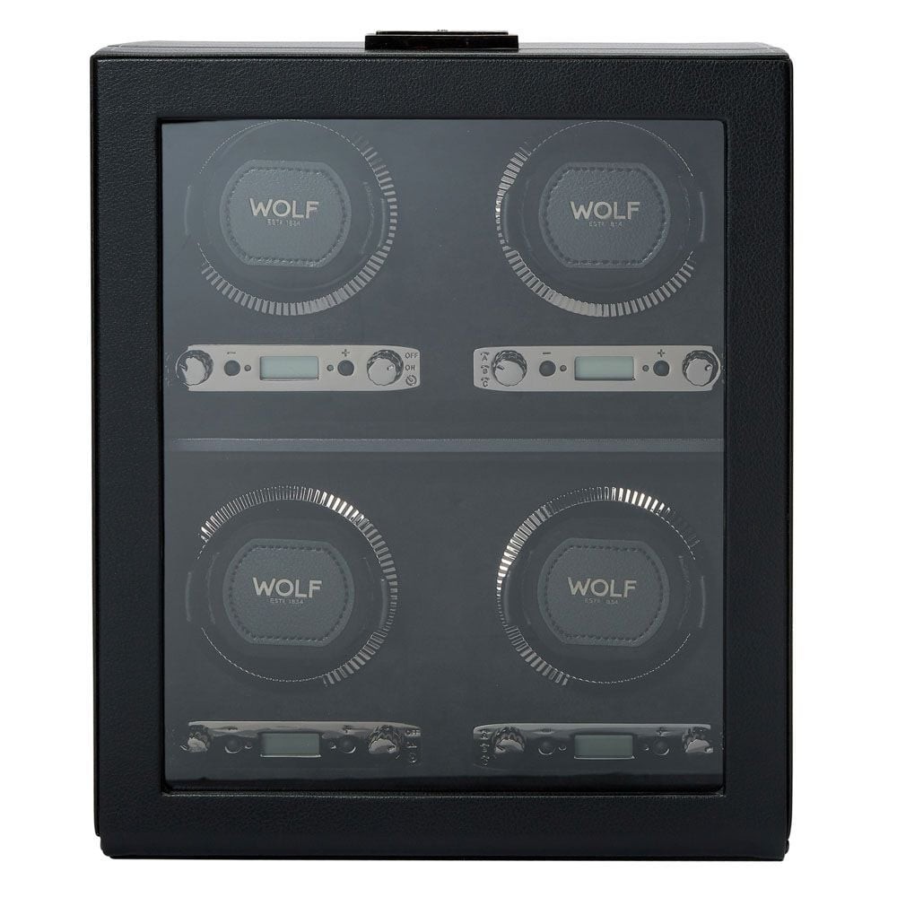 Wolf British Racing 4 Piece Watch Winder Black 793002