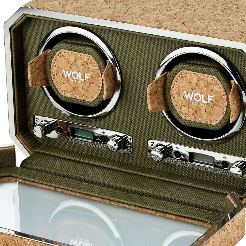 Wolf Cortica Double Watch Winder Cork