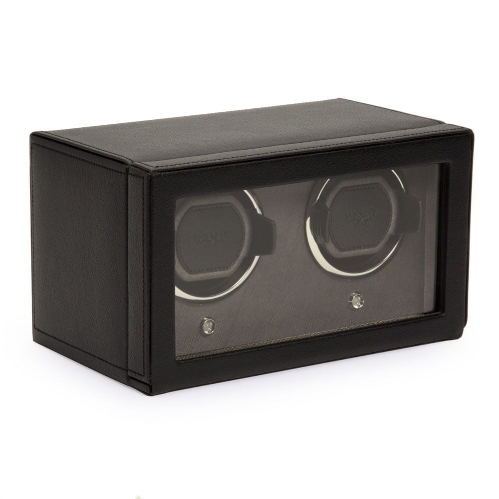 Wolf Cub Double Watch Winder With Cover Black 461203