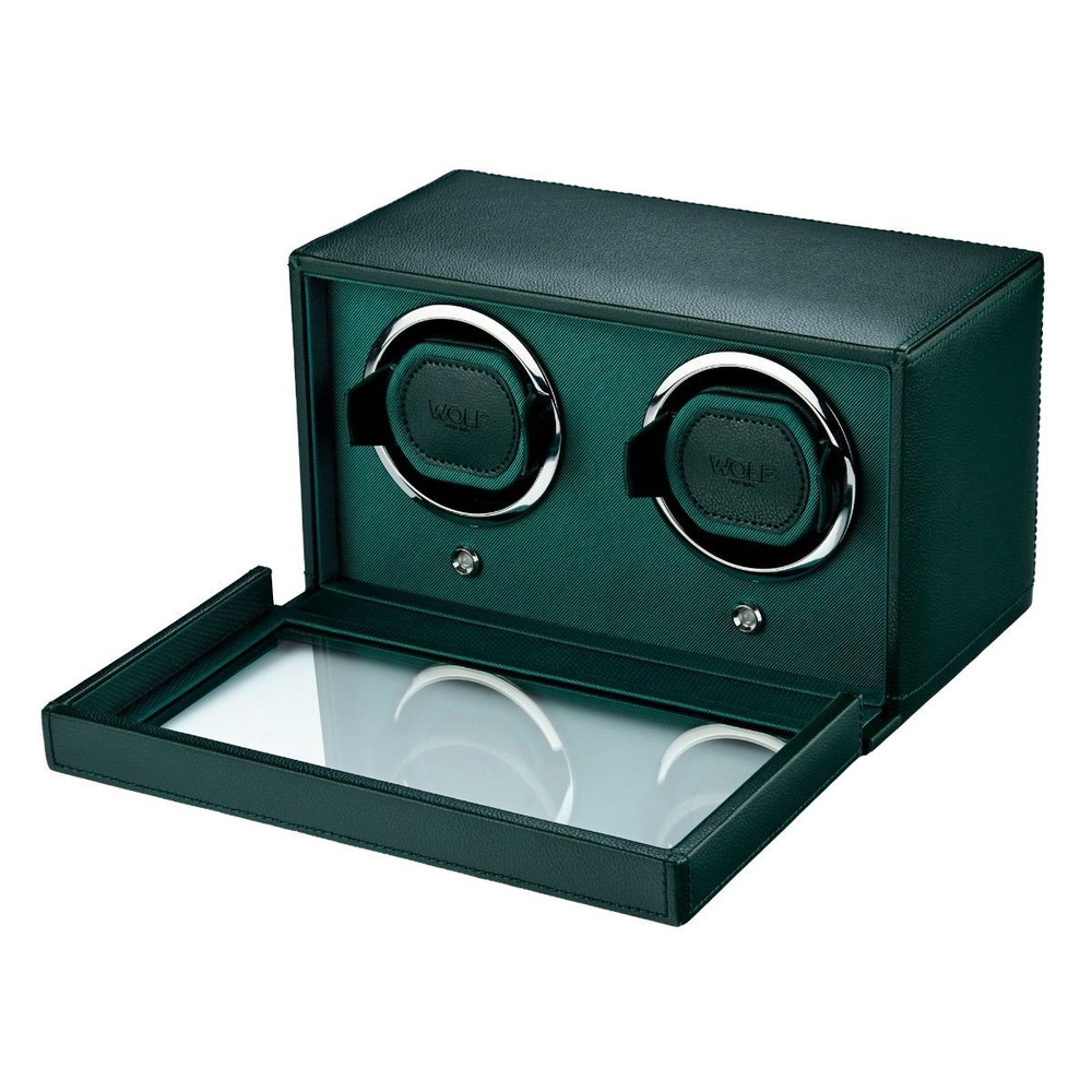 Wolf Cub Double Watch Winder with Cover Green 461241