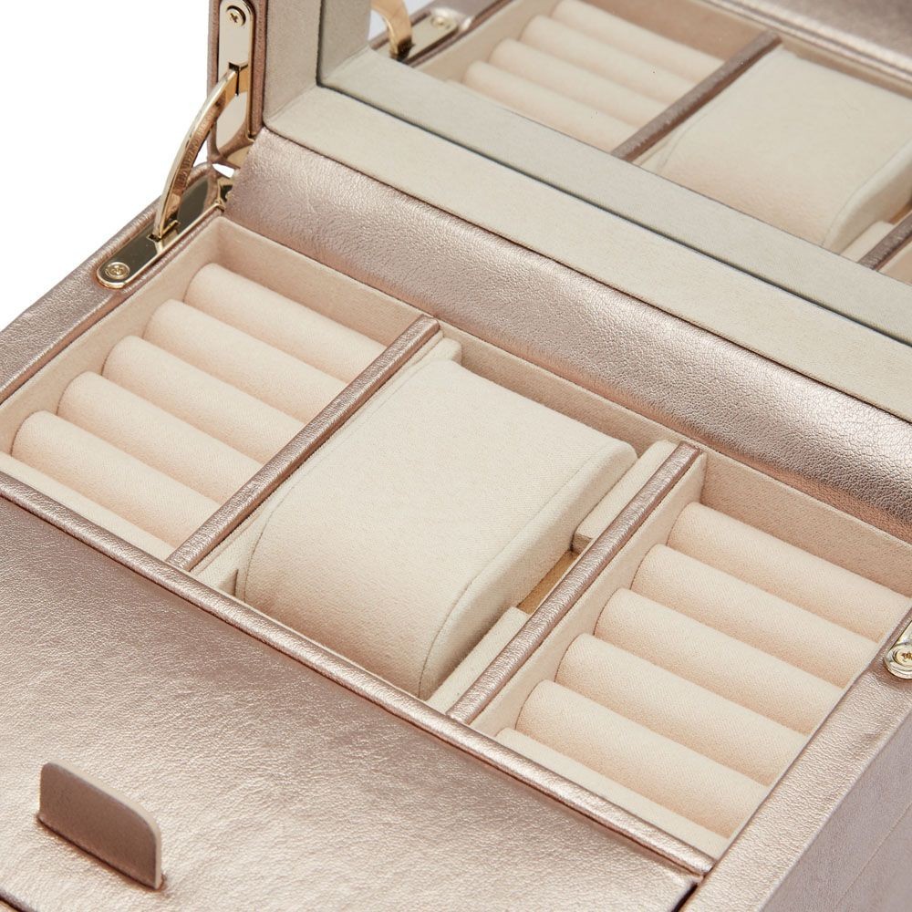 Wolf Palermo Single Watch Winder With Jewelry Storage Rose Gold 213716
