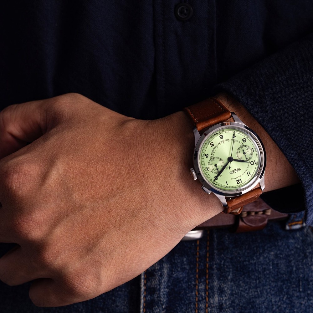 Vulcain Monopusher Heritage Green 650167A98.BAC207 - 39mm