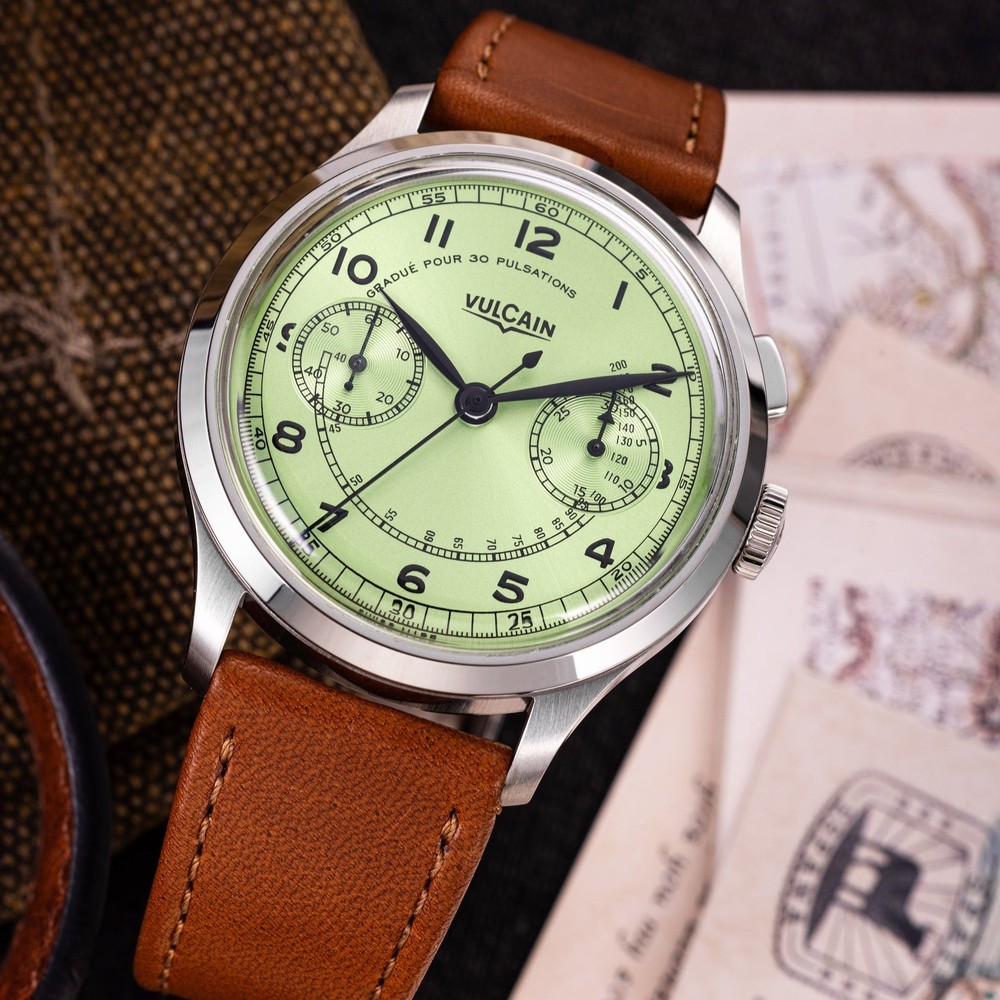 Vulcain Monopusher Heritage Green 650167A98.BAC207 - 39mm