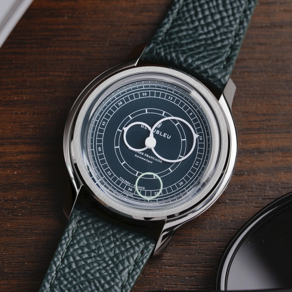 Beaubleu Seconde Française 19.24 Imperial Green Grained Black Leather Strap - 39mm