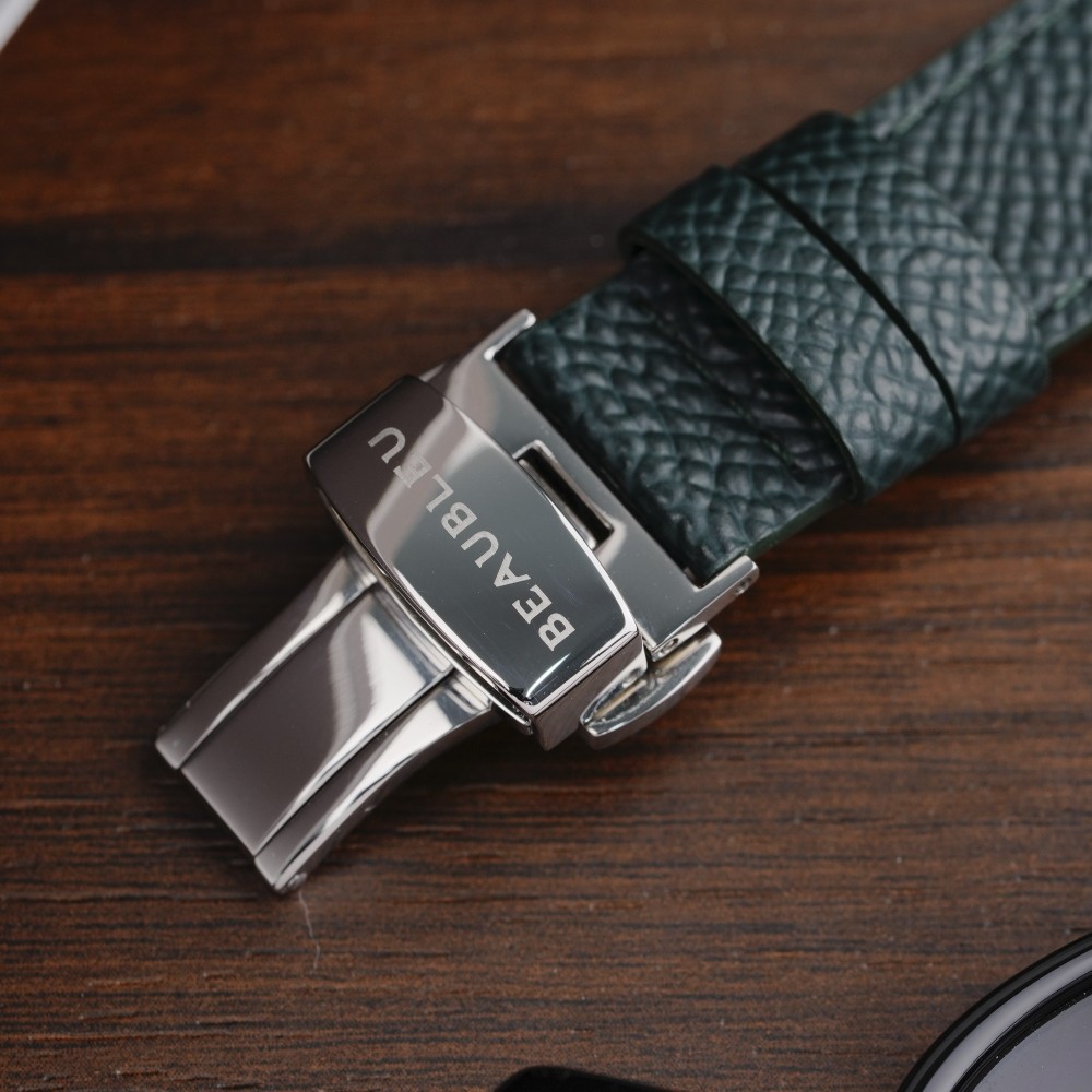 Beaubleu Seconde Française 19.24 Imperial Green Grained Black Leather Strap - 39mm