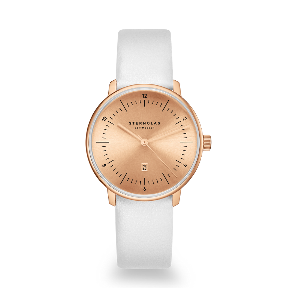 Sternglas Naos XS Edition Elyra Rosegold White Leather S01-NDE55-KL14 - 33mm