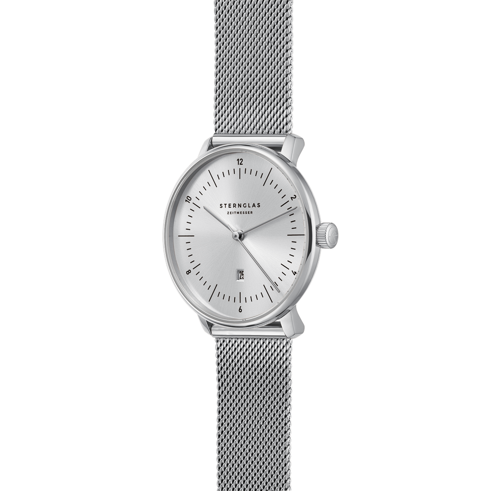 Sternglas Naos XS Edition Elyra Silver Stainless Steel S01-NDE10-MI01 - 33mm