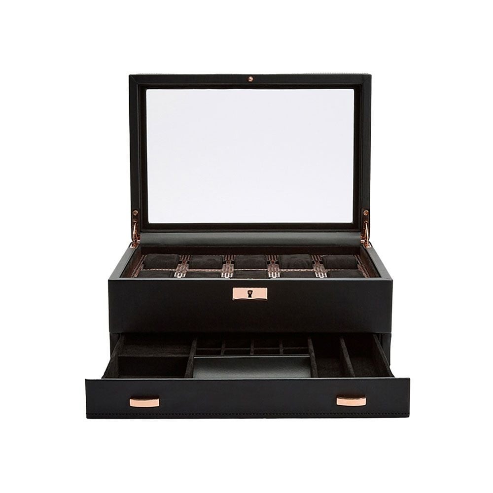 Wolf Axis 10 Piece Watch Box With Drawer Copper 488216