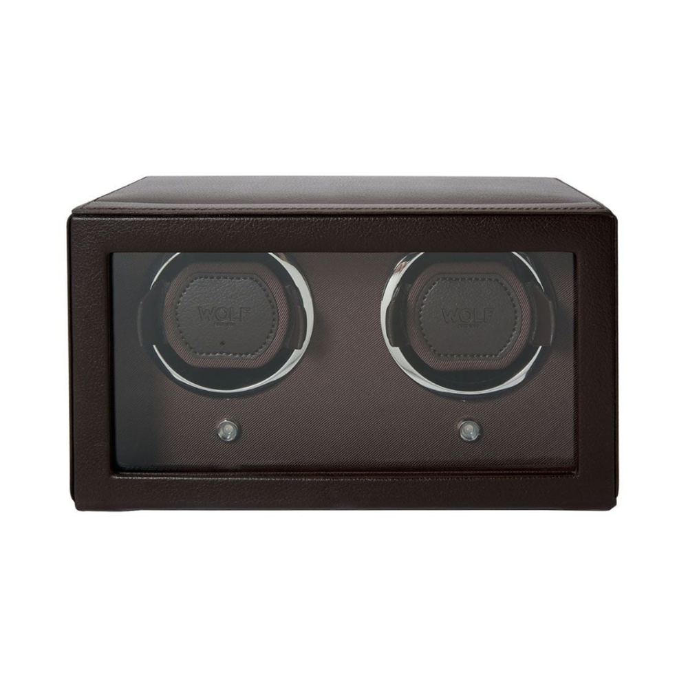 Wolf Cub Double Watch Winder With Cover Brown 461206