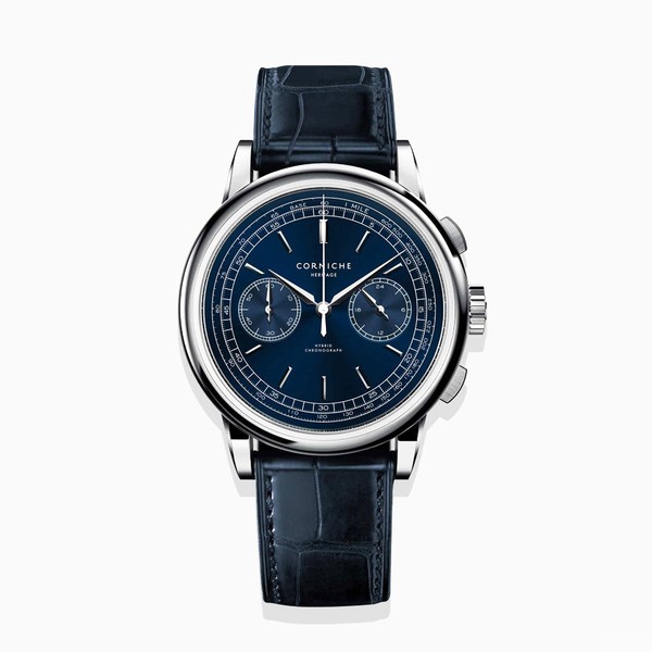 Corniche Heritage Chronograph Steel With Blue Dial - 39mm
