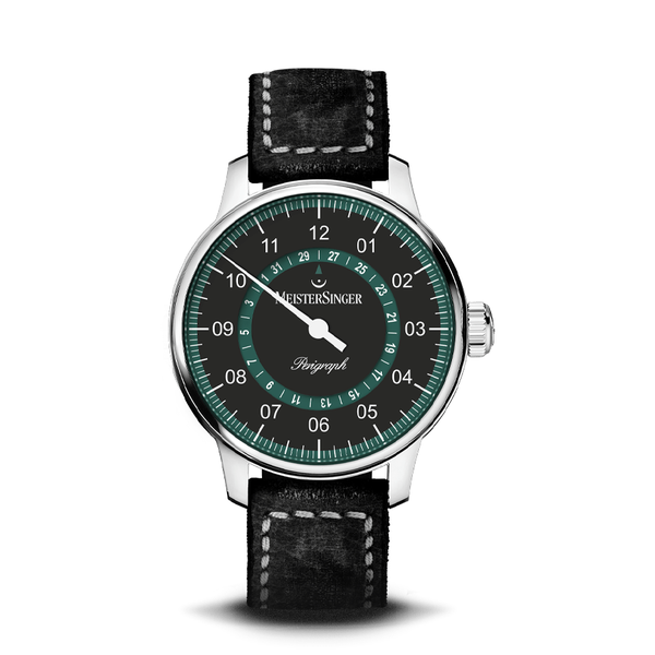 MeisterSinger Perigraph Black With Petrol AM1002P - 43mm