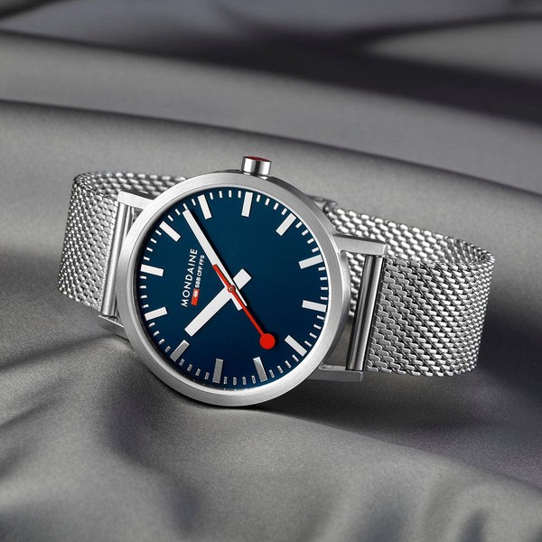 Mondaine Classic Stainless Steel Blue Watch A660.30360.40SBJ - 40mm