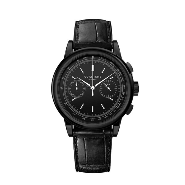 Corniche Heritage Chronograph Black PVD in Stainless Steel - 39mm