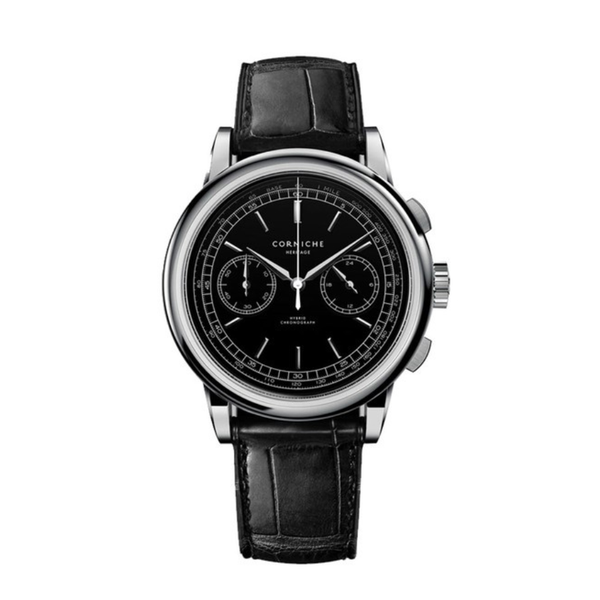 Corniche Heritage Chronograph Steel with Black dial - 39mm