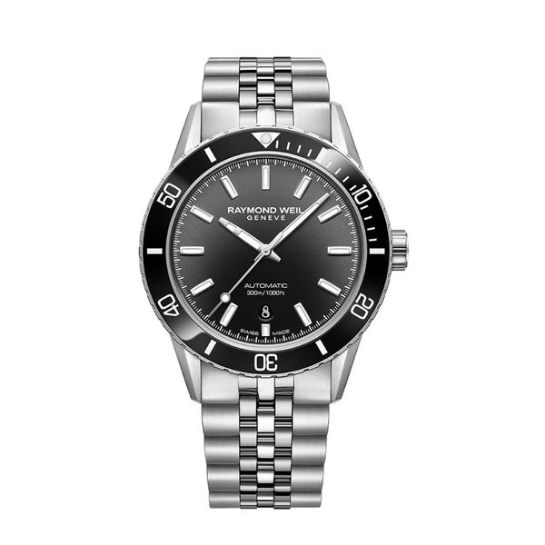 Raymond Weil Freelancer Diver Gradient Black Dial Bracelet Watch 2775-ST1-20051 - 42.5 mm