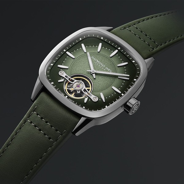 Raymond Weil Freelancer Calibre RW1212 Green Leather Strap Watch 2790-STC-52051 - 40 x 40 mm