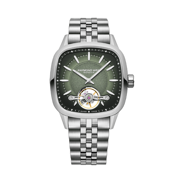 Raymond Weil Freelancer Calibre RW1212 Green Steel Watch 2790-ST-52051 - 40 x 40 mm