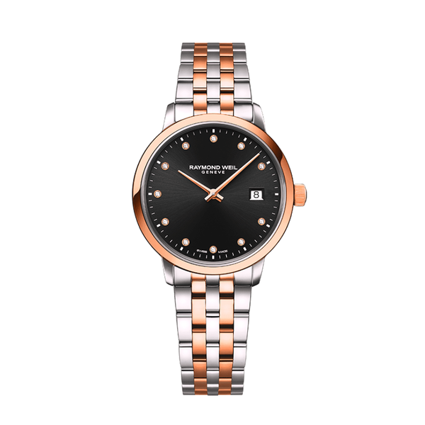 Raymond Weil Toccata Two-tone Rose Gold 11 Diamond Quartz Watch 5985-SP5-20081 - 29mm
