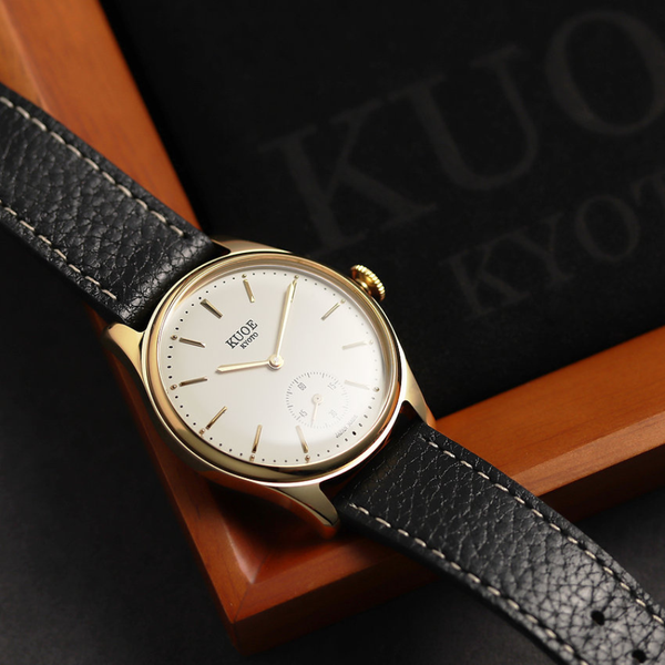 Kuoe Kyoto Old Smith 90-001 Gold Bar Index With Lychee Leather - 35mm