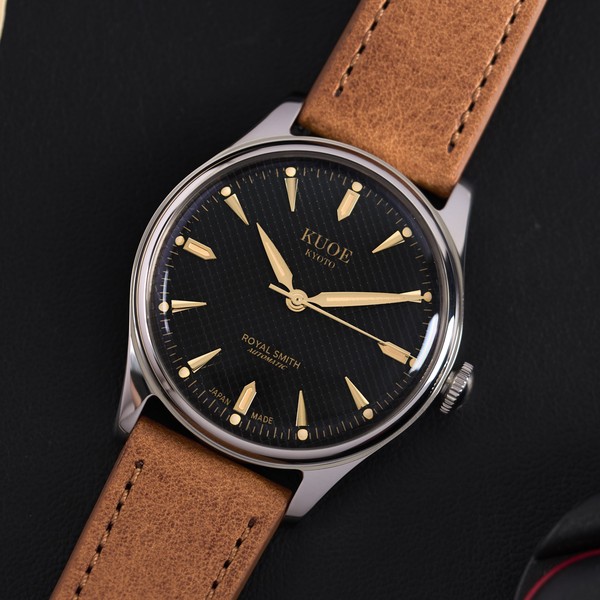 Kuoe Kyoto Royal Smith 90-006 Silver Case Black Dial - 35mm