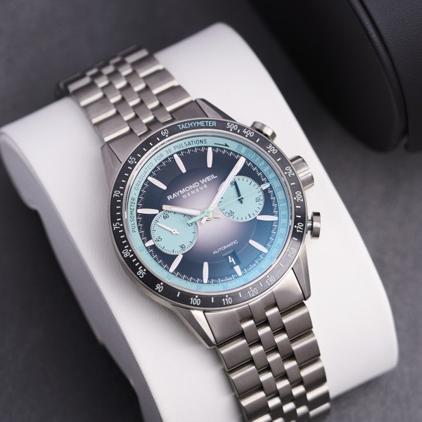 Raymond Weil Freelancer Automatic Chronograph Bi-Compax Titanium Bracelet Watch 7780-TI-20425 - 43.5 mm