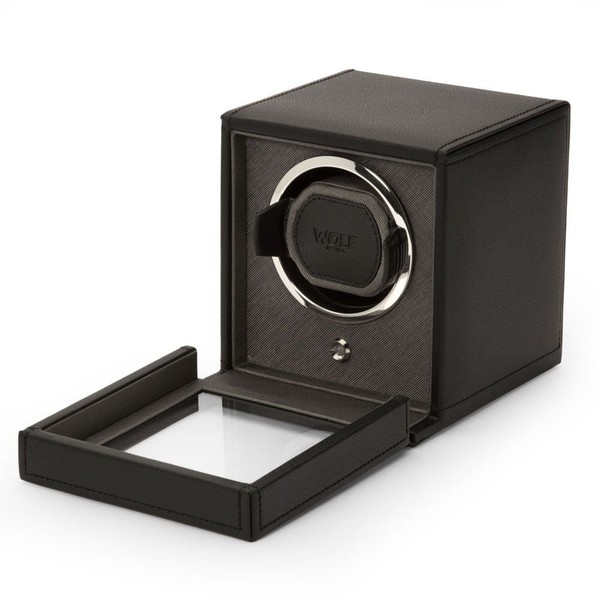 Wolf Cub Single Watch Winder With Cover Black