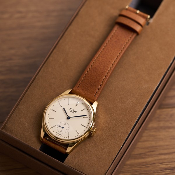 Kuoe Kyoto Old Smith 90-001 Bar Index Blue With Tan Italian Leather - 35mm