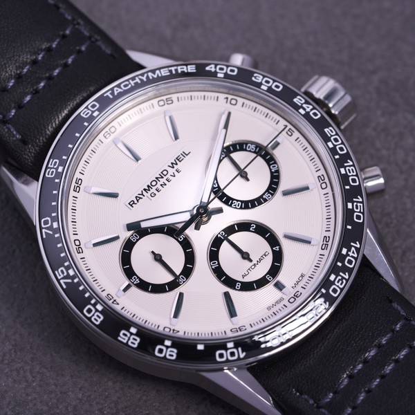 Raymond Weil Freelancer Automatic Chronograph Black Leather Watch 7741-SC1-30021 - 43.5mm