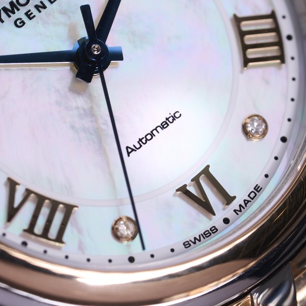 Raymond Weil Maestro Ladies Automatic Mother-of-Pearl Diamond Two-tone Bracelet Watch 2131-SP5-00966 - 31mm