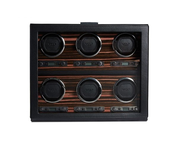 Wolf Roadster 6 Piece Watch Winder Black 459256